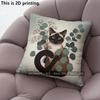 Vintage Siamese Cat Floral Throw Pillow Covers Pattern Cushion Cover Suitable For Sofa Bedroom Car Pillow Cover