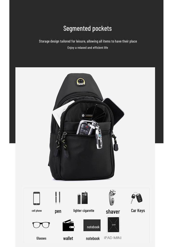 Men's Large-Capacity Waterproof Oxford Cloth Crossbody Bag: Trendy Korean-Style Multifunctional Shoulder Bag for Casual Sports