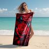 Elegant Pink Roses Garden Art Soft Beach Towel Outdoor Camping Vacation Swimming Beach Towel Outdoor Absorbent Bath Towel Blanket A5