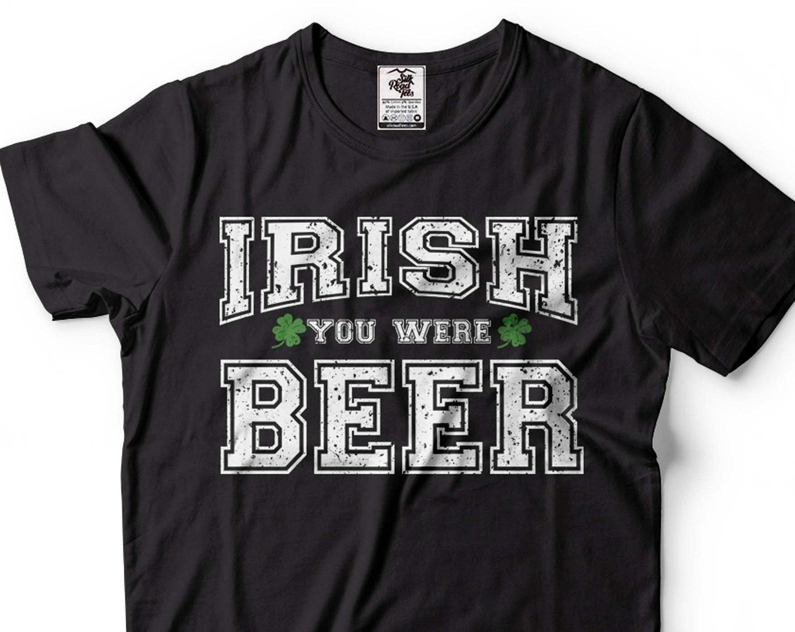 Funny Irish Beer T-Shirt: St Patricks Day Shamrock Tee L