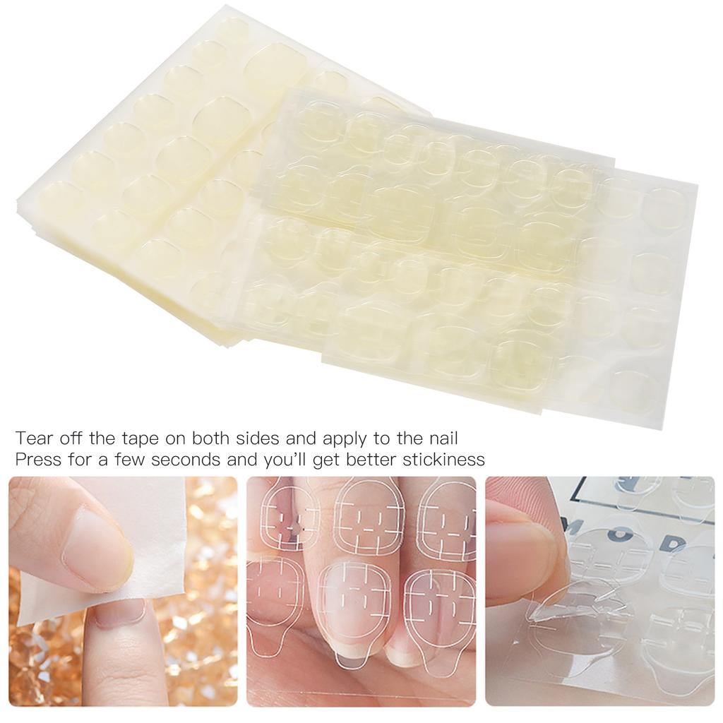30 Sheet Nail Art Fake Nail Adhesive Tabs Waterproof DoubleSided Nail Tape for Home Salon