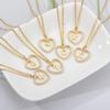 Heart Pendant Zircon Letter Necklace - 26 Letters Available