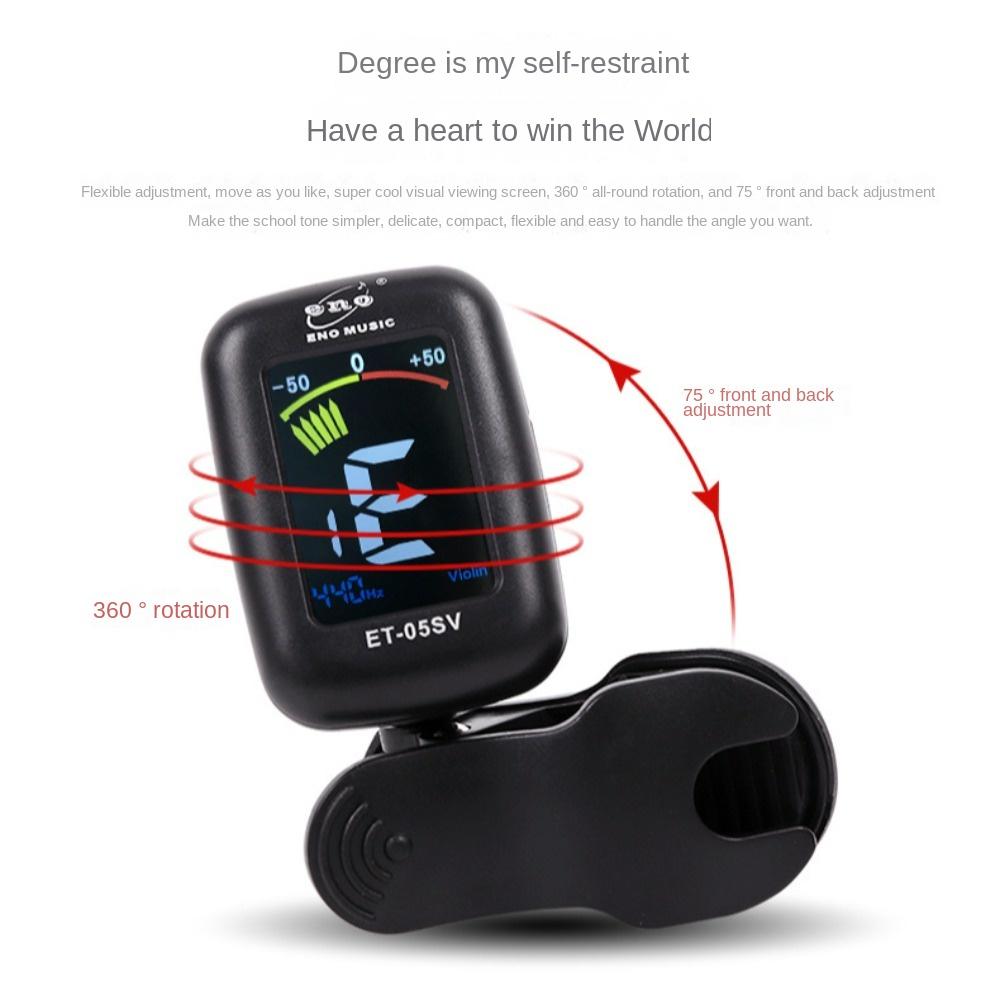 ET05V Electronic Tuner Portable Clip-on Tuner Musical Instrument Cello Clip-on Tuner  Bass Violin