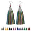 Fish Mouth Decor Colorful Thread Tassel Dangle Women Bridal Earring Ear Stud