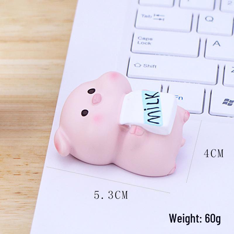 Mini Pig Car and Desktop Decoration - Creative Ornaments for Office and Car Interiors
