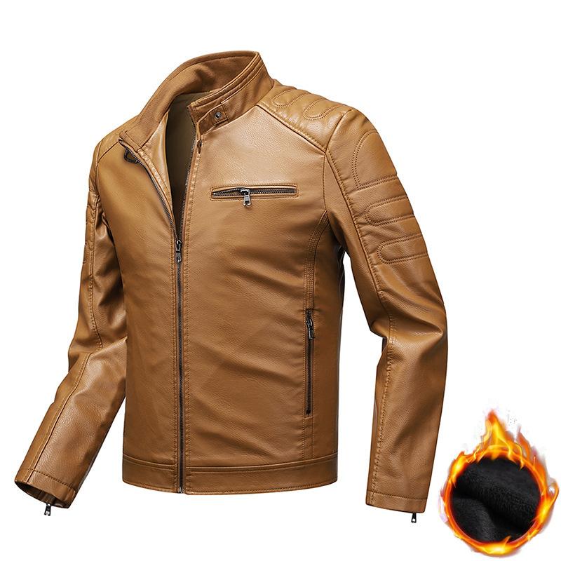 Кожаная куртка мужская тонкая куртка модная тонкая куртка мужская мотоциклетная куртка — фото 8