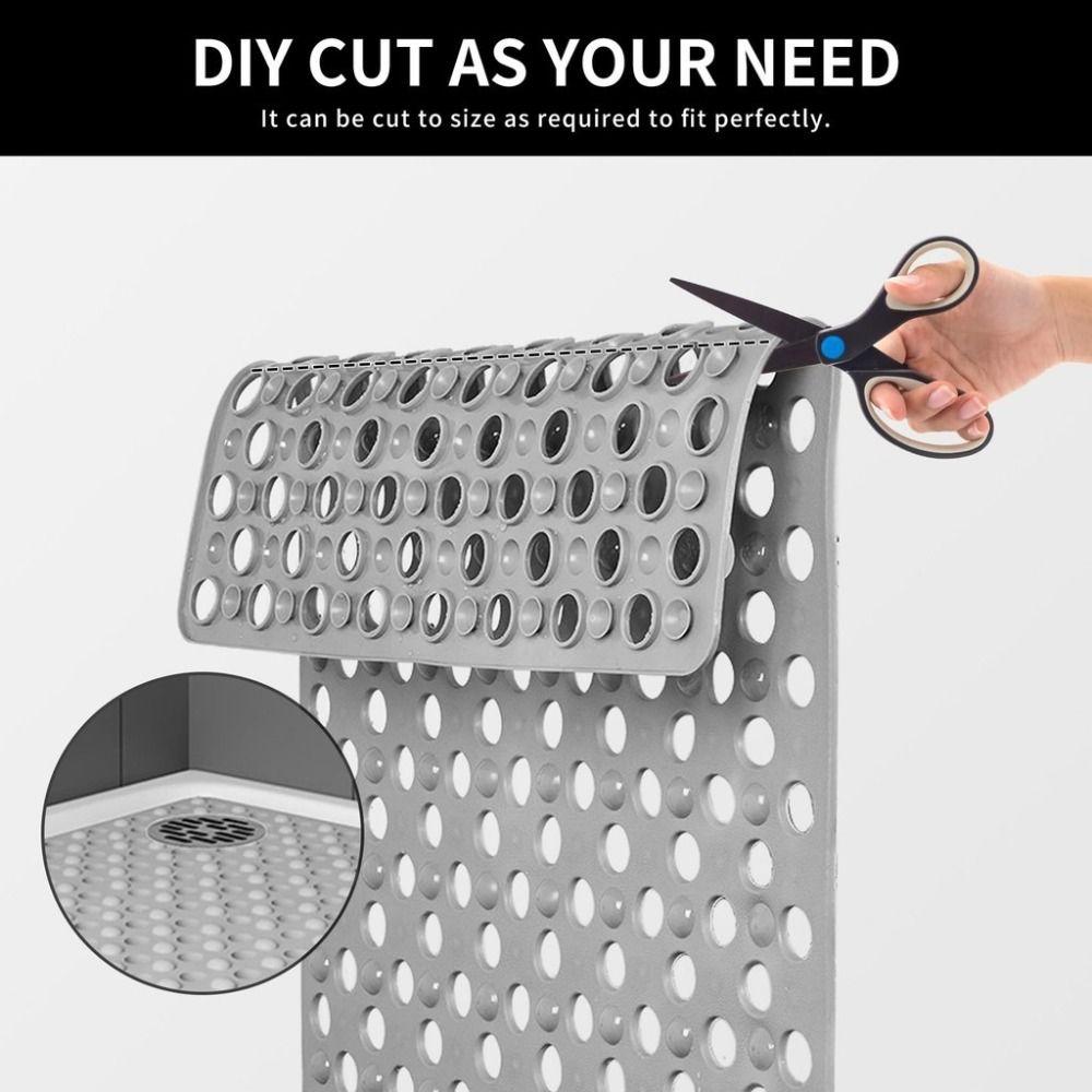 Suction Cups Shower Stall Mat Anti Slip Drainage Holes Bathroom Mat Antibacterial Resistant Machine Washable Bath Mat