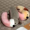 Cute Long Cartoon Tongue Puppy Design Portable Neck Pillow For Travel Rest And