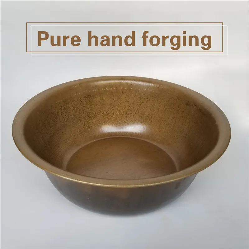 Pure Copper Handmade Thickened Brass Basin Old Copper Basin Carbon Furnace Wash Basin Chinese Wedding Washbasin Carbon Brazier