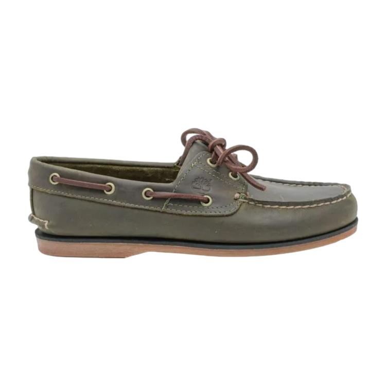 Timberland Classic Boat Comfortable Fashion Classic Boat Shoes Lightweight Low-Top Casual Shoes Men Sneaker Olive-Green 0A4187