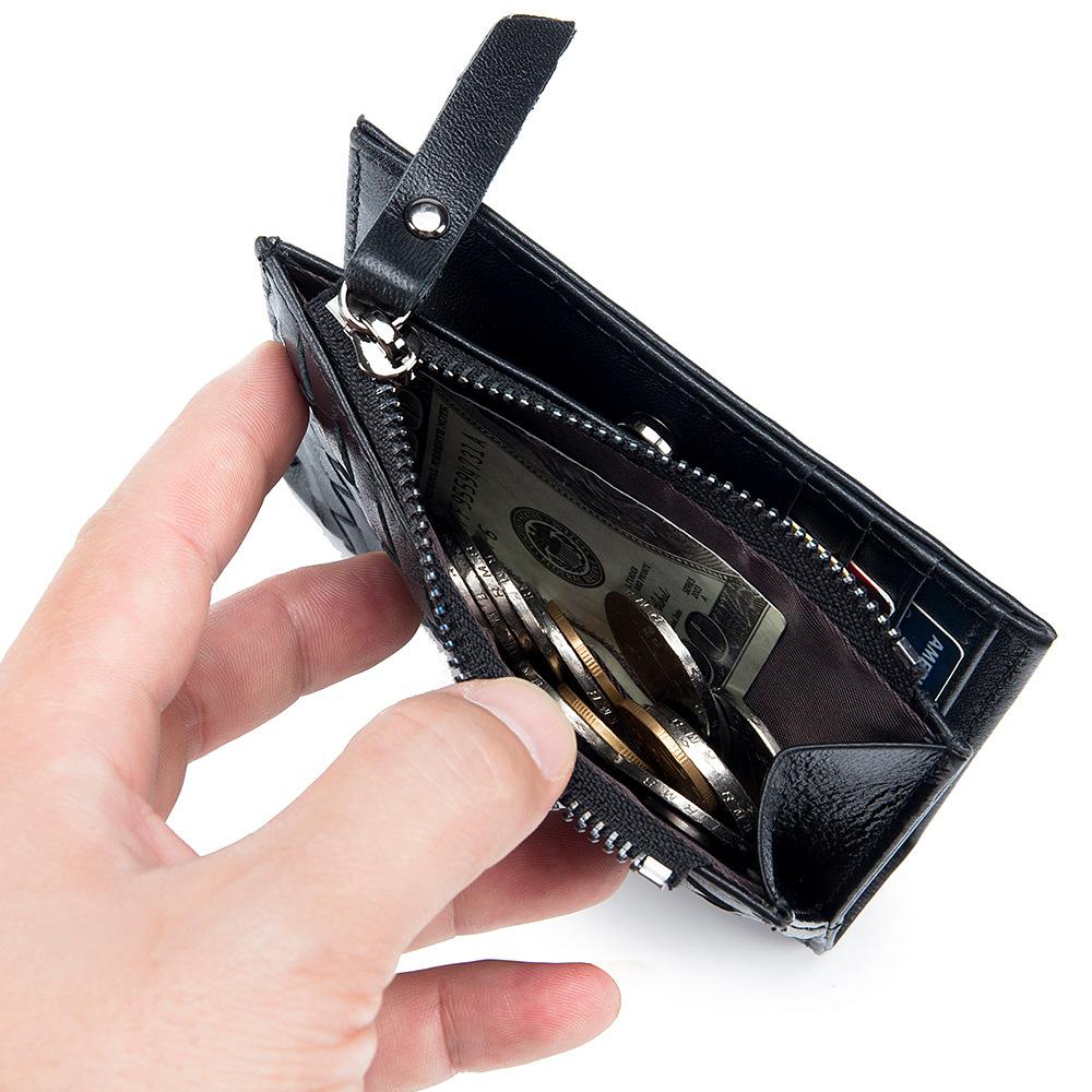 Neue kurze ultradünne gewebte Geldbörse mit großer Kapazität, europäische und amerikanische Mode-Geldbörse, Reißverschluss-Münzfach, Kartenfach, Herren