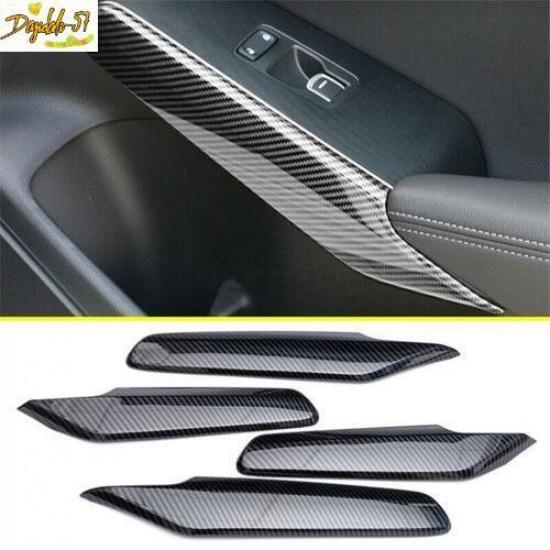 

4PCS Fit For Honda Civic Carbon Fiber Interior Door Armrest Cover Trim