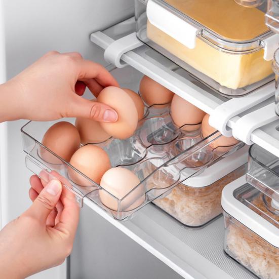 Refrigerator Storage Box Hangable Drawer Design Healthy Food Preservation Box Eggs Vegetables Fruits Storage Holder