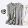 100% Sheep Wool Twisted Flower Single Breasted Women's Tank Top Retro