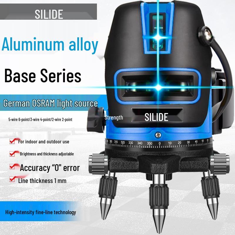 High-Precision Green/Blue Laser Level with Auto-Leveling, 2-5 Lines, Designed for Outdoor Use.