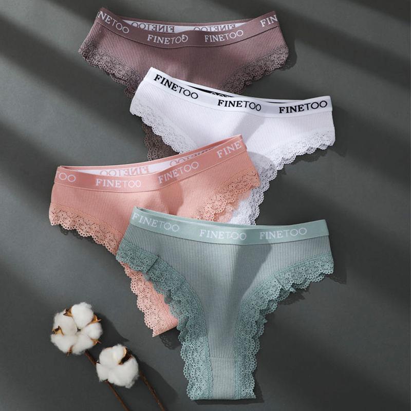 M-2XL Women Lace Briefs Sexy Low Rise Hollow Out Panties Female Letter Belt Brazil Underwear Girls Plus Size Panty Lingerie New