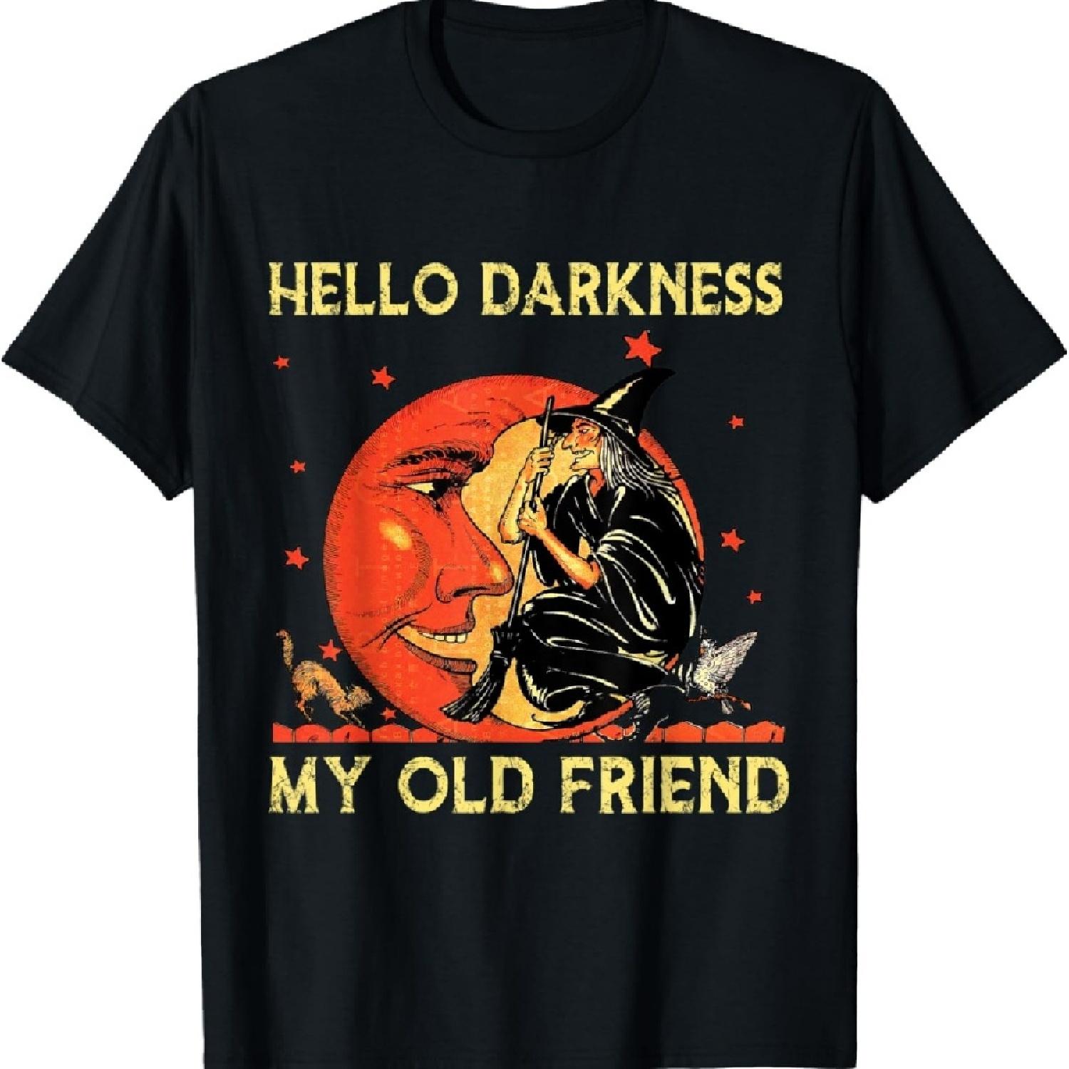 

Hello Darkness My Old Friend Witch Halloween T-Shirt XXXXXL чёрный