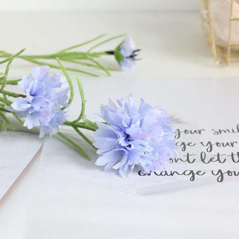 3 Forks/Bouquet Artificial Flower Silk Cornflower Fake Flowers Artificial Plant Decorative Flowers Home Decor Wedding Decor