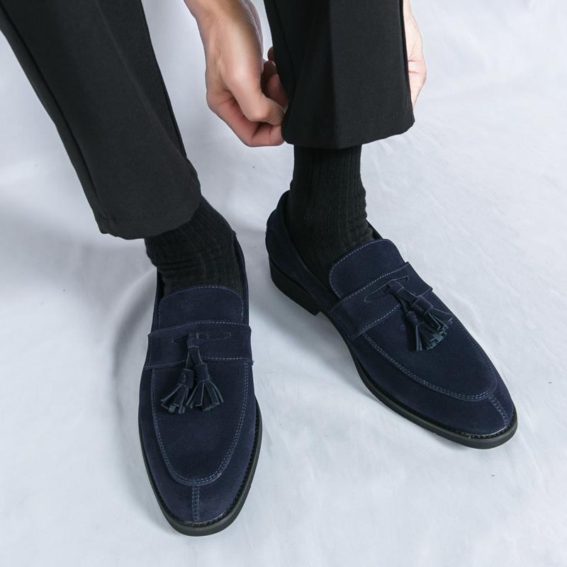 Senior Comfort Office Loafers Shoes Men's 2025 Thick-Soled Tassel Leather Slip-On Business Formal Leather Shoes New Social Shoes