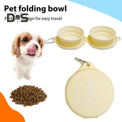 Ciotola pieghevole per animali domestici Ciotola antiscivolo in silicone pieghevole per cani Ciotola portatile per cani e gatti Ciotola per cibo e acqua per campeggio, escursioni, picnic