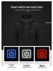 Men's USB Heated Slim Fit Cotton Jacket, Korean Style, Hooded, Zone 5 Smart Heating, Padded, Warm Outerwear.