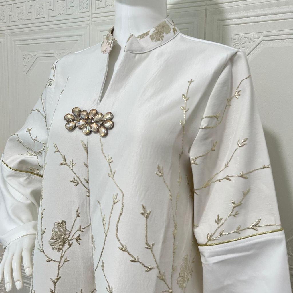 Dubai Arabian Fashion: High-End Embroidered Gradient Jacquard Long Robe