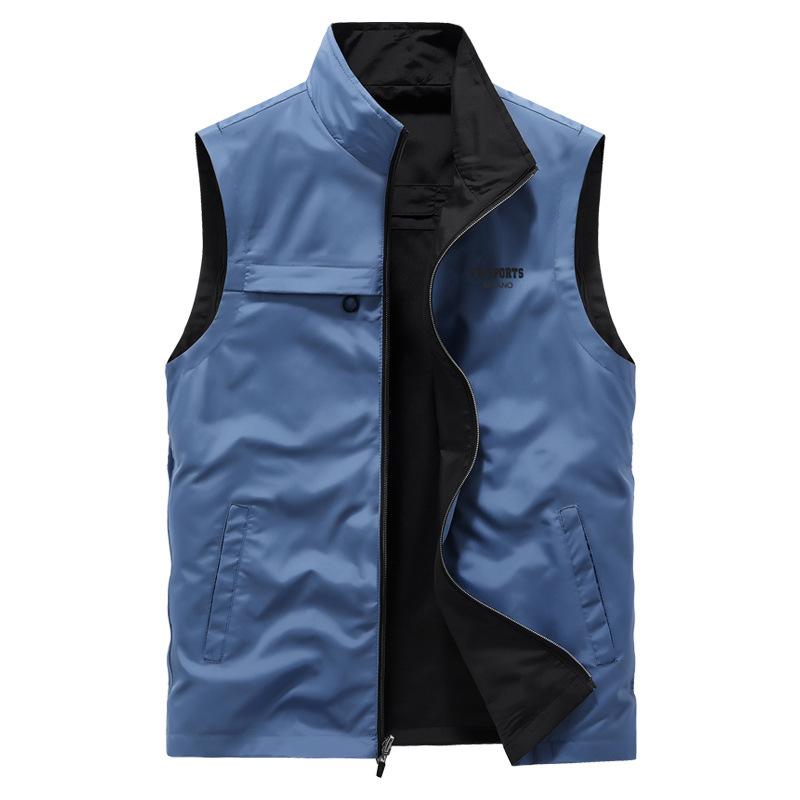 New Two-sided Vest Men's Autumn Thin Loose Large Size Outdoor Quick-drying Casual Youth Top Vest Jacket