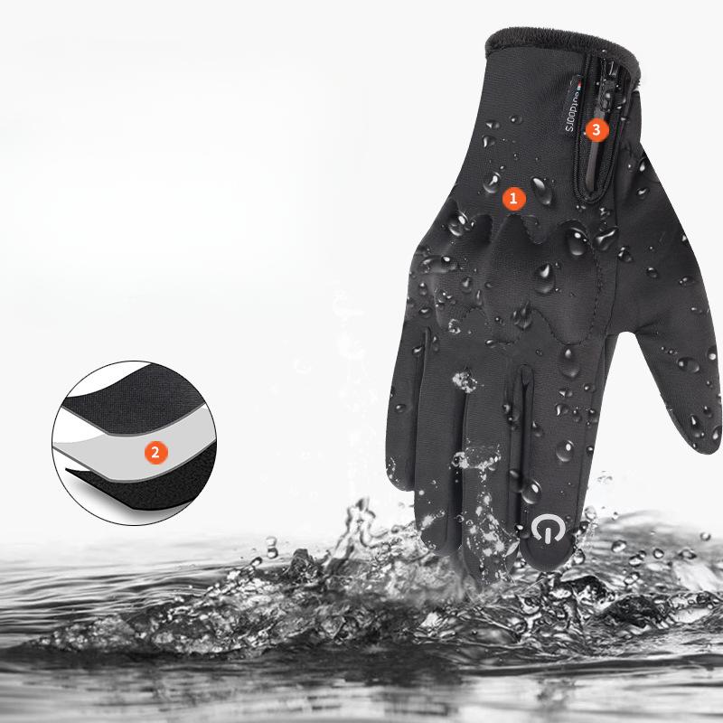 Waterproof Touch Screen for Women Motorcycle Driving Cold Proof Plus Velvet Thickened Warm Windproof Gloves Riding