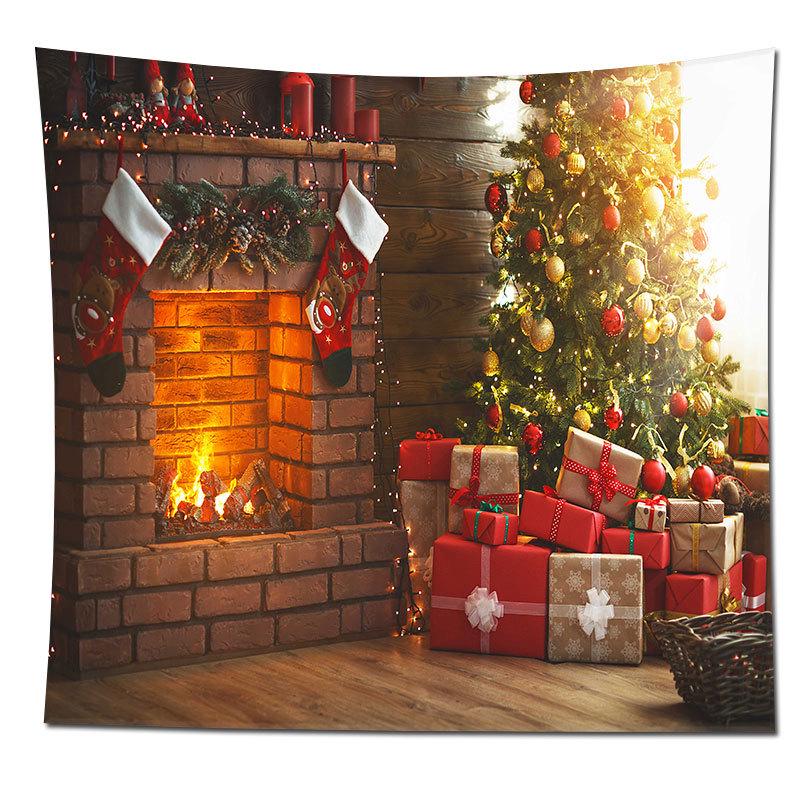 INS Style Christmas Wall Tapestry for Bedroom and Living Room, Brushed Cloth, 90g/sqm