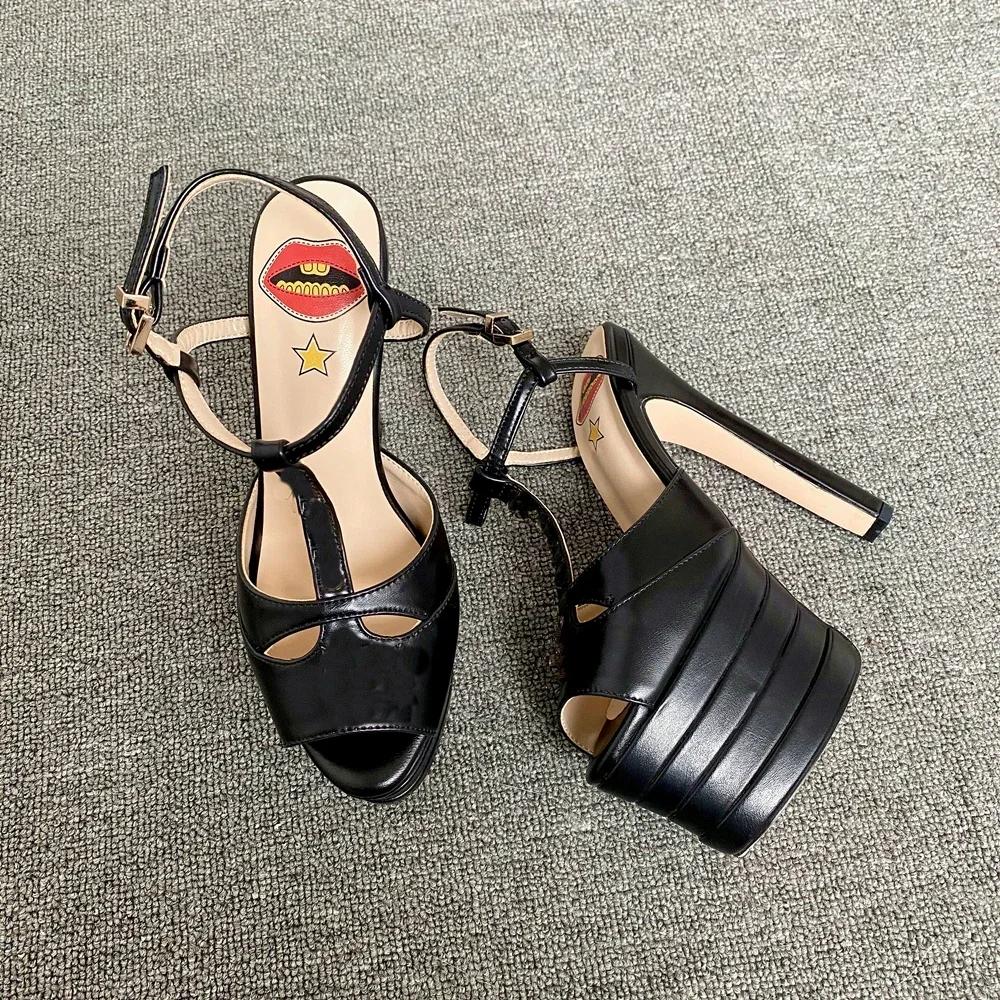 Fashion Brand Sexy Rivet 16cm High Heel Sandals Platform Party Wedding Ball T-stage Women Shoes High Quality Large 43summer Female Shoes