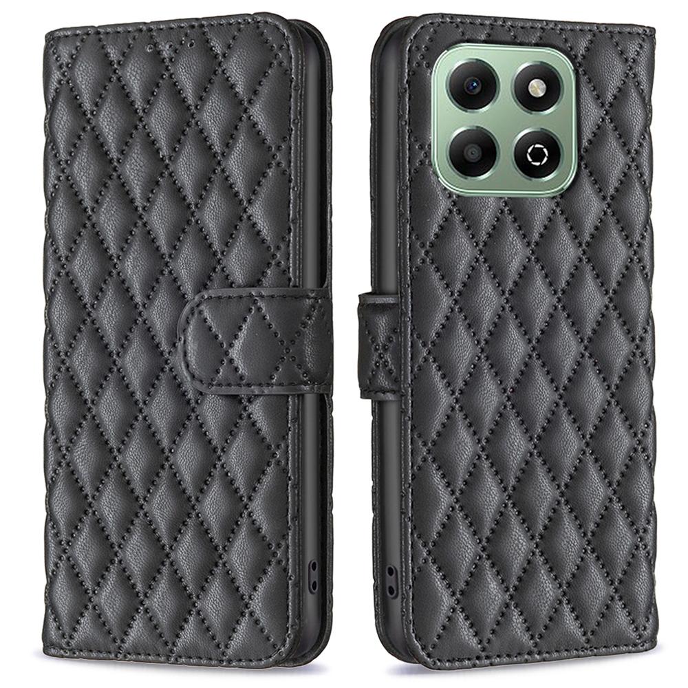For Honor X6b 4G Case PU Leather Phone Cover Rhombus Imprint