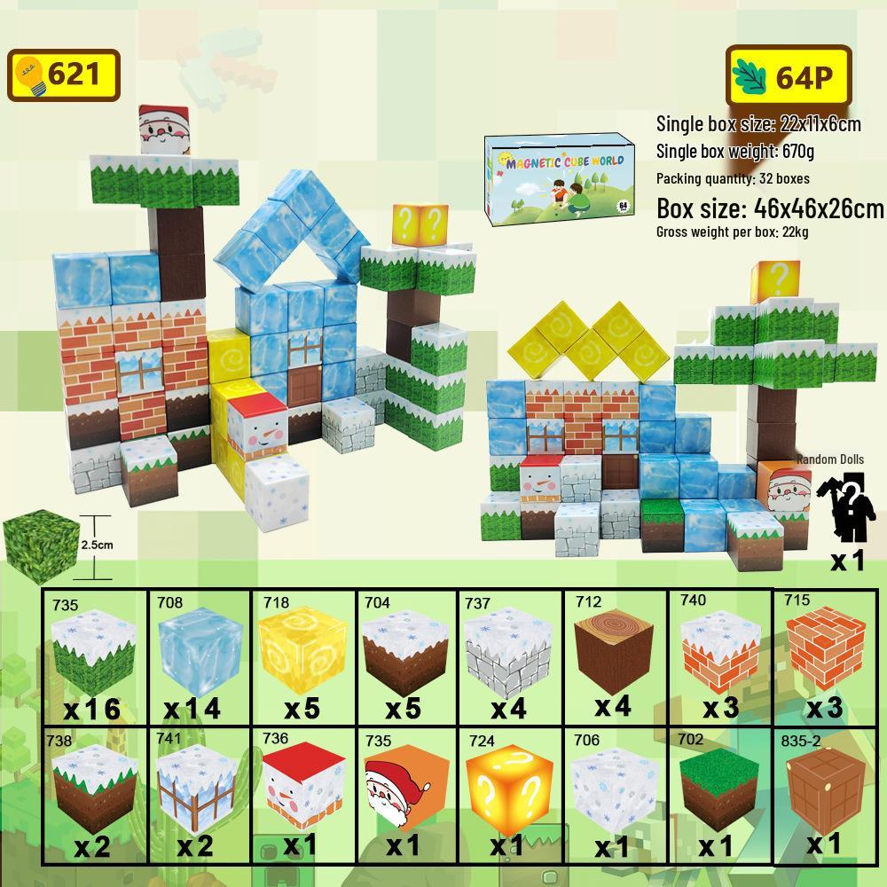 My Magnetic Cube Puzzle: 25MM Mini Building Block Magnets