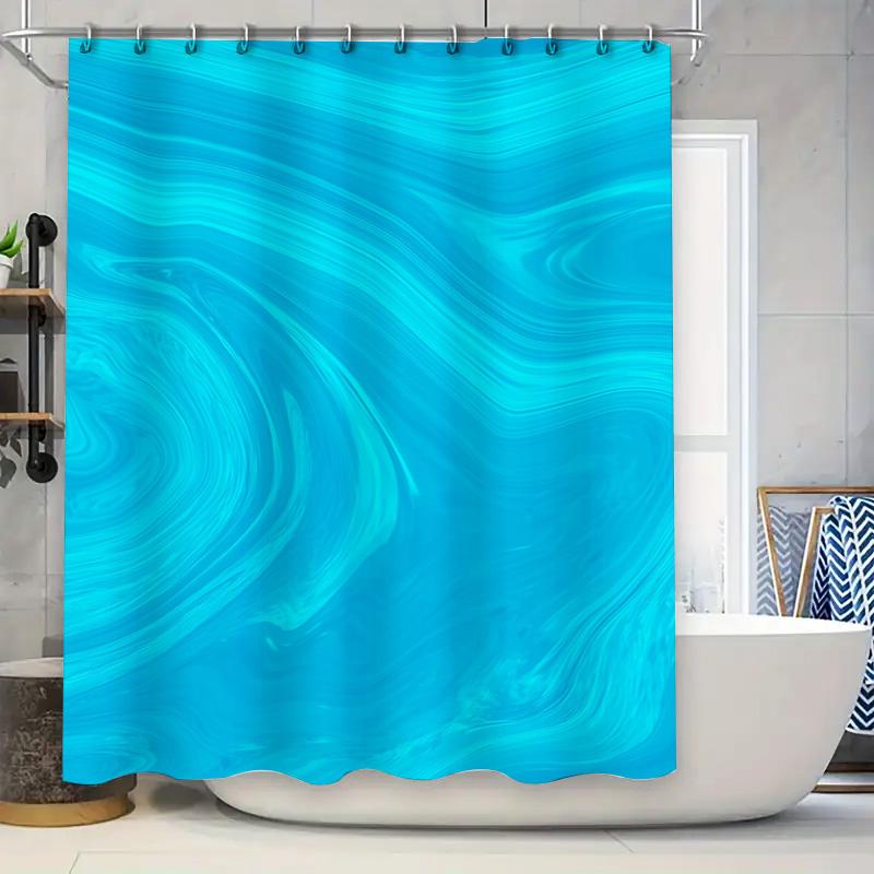 

Luxury Floral Printed Shower Curtains For Bathroom Decor Waterproof Fabric With Hooks Set (White Purple Blue) W60H190(CM)-1 Pcs