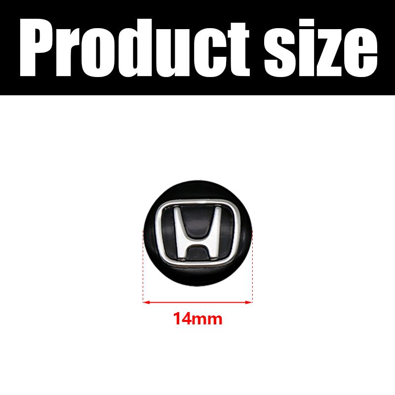 2/4/10Pcs 14mm Car Remote Key Aluminum Logo Sticker For Honda CITY CIVIC Mugen Pilot Type R Type S Insight RR Si Keychain shape SM1
