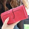 PU Leather Long Wallet Solid Color Women Purse with Card Holder Small Cash Pouch Office Camping Female Supplies Gifts
