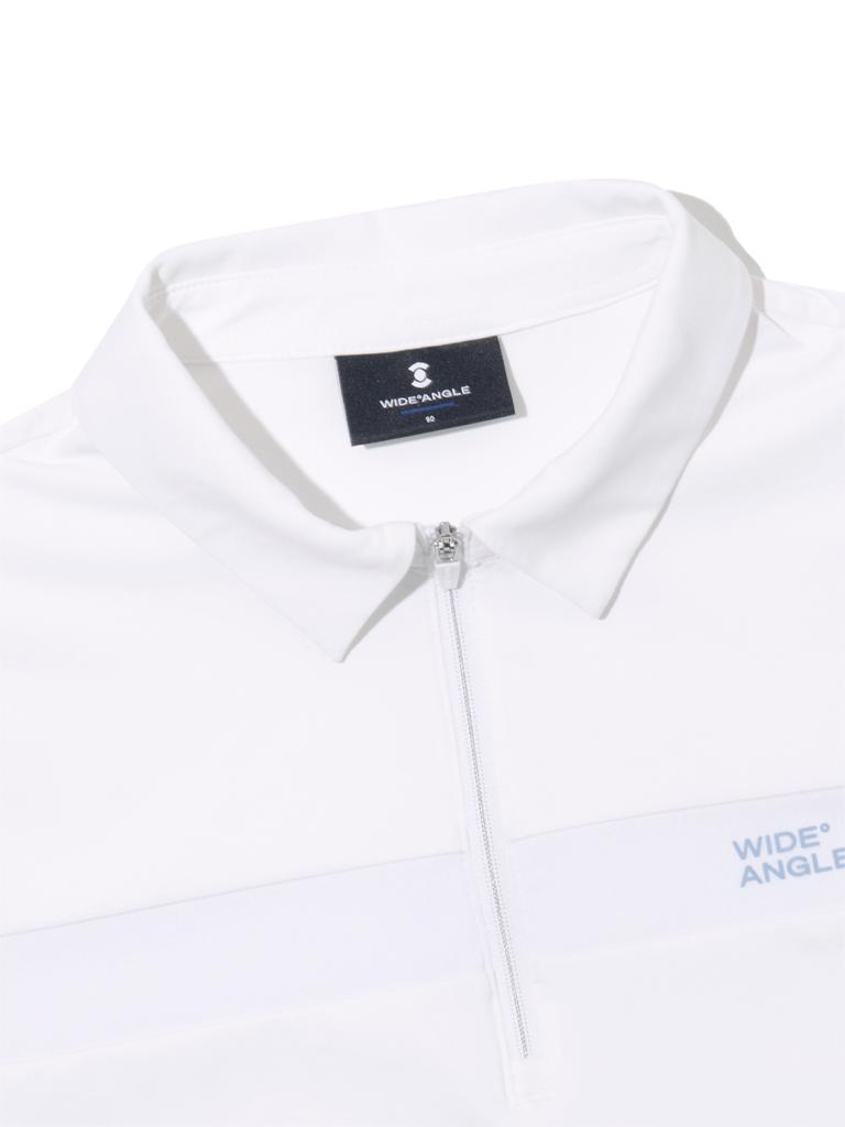 WIDEANGLE Toe Cut Point Polo Shirt L_White