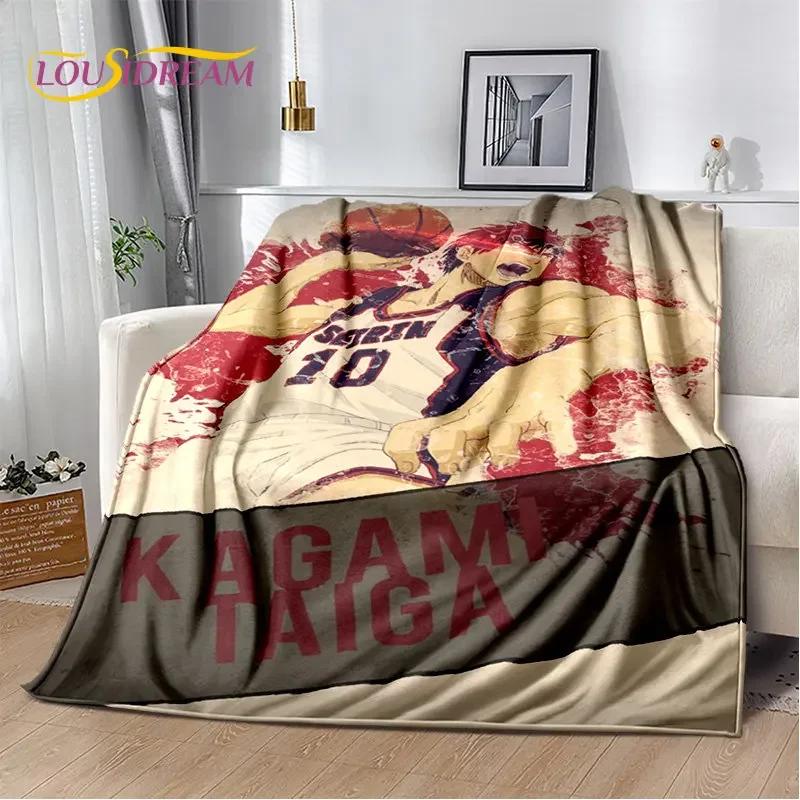 Kuroko'nun Basketbol Anime Karikatür Yumuşak Peluş Battaniye, Flanel Battaniye Oturma Odası Yatak Odası Yatak Kanepe Piknik Koyu için Battaniye
