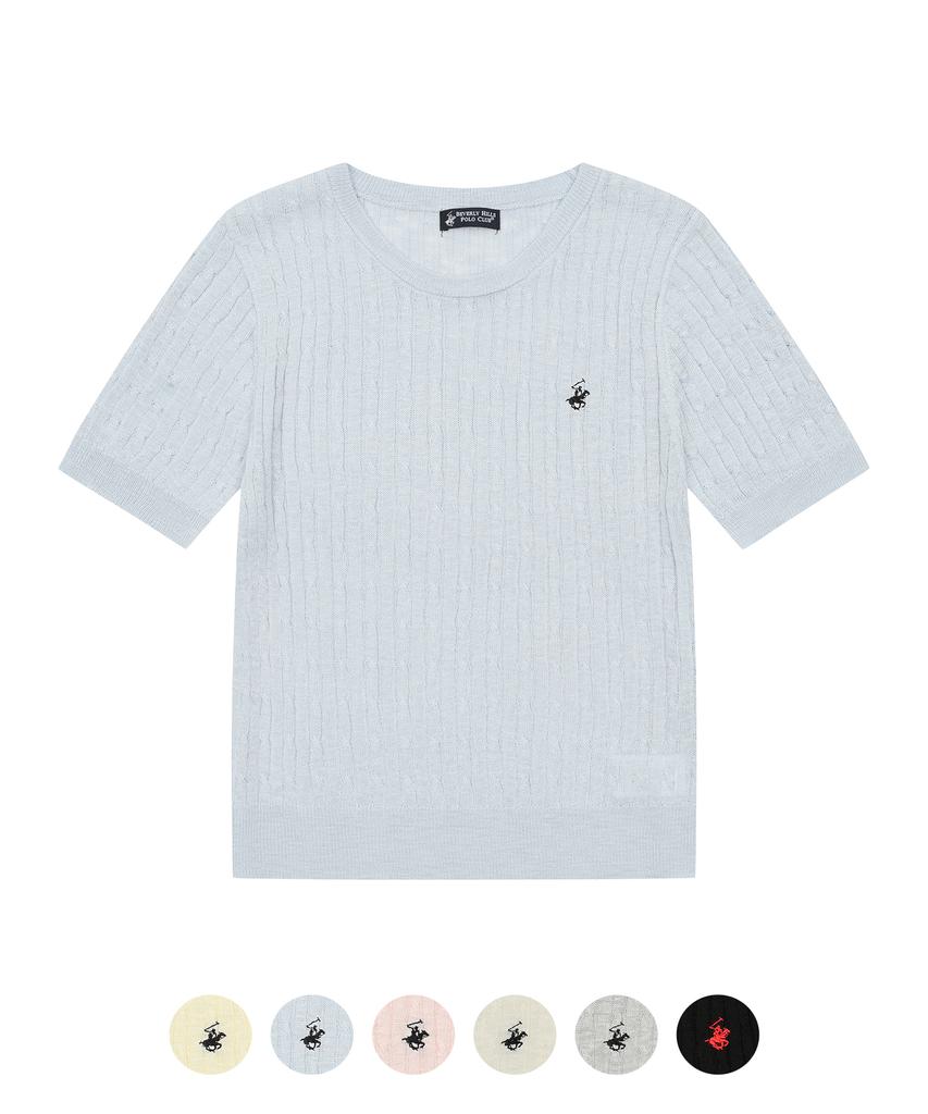 BHPOLOCLUB Women'S Airy Cable Round Knit 6 Colors Tk104