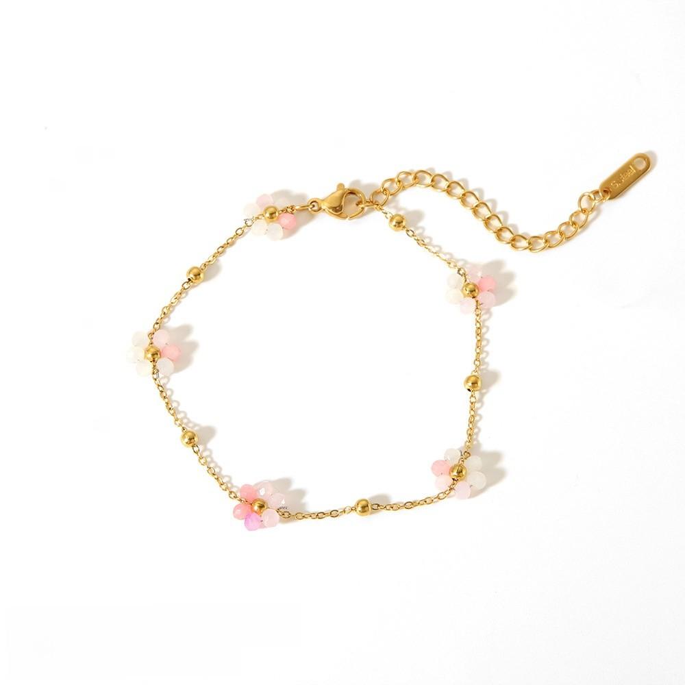 Boho Flower Pendant Necklace With Electroplated Finish For Women Summer Jewelry