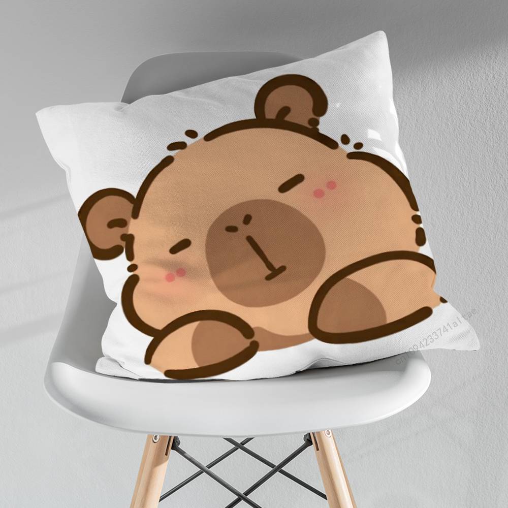 Cute Lindos Capibaras Various Sizes Square Pillow Case For Car Home Bedchamber Decor Birthday Gift
