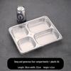 304 Stainless Steel 4-Compartment Meal Tray with Lid