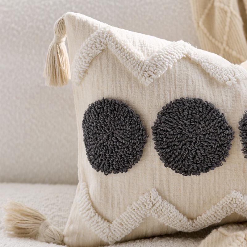 Weiche Chenille-Tufting-Kissenbezüge Boho Bauernhaus Kissenhülle mit Quasten für Haus Wohnzimmer Bett Sofa Dekor