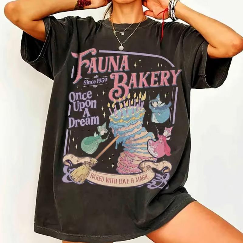 2026 Hot Sale Women s Vintage Baked with Love & Magic T-Shirt Men Oversized Tee Unisex Streetwear Casual Loose Summer Tee Oversize Top L