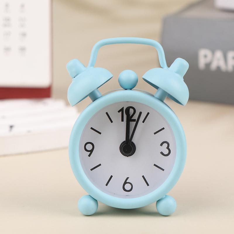 1Pc Creative Quartz Round Alarm Clock 4Cm Mini Metal Small Alarm Clock Portable Desktop Home Decoration