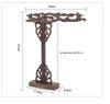 Rosewood Dragon & Phoenix Brush Holder: Round Plate Pen Hanger for Calligraphy Supplies