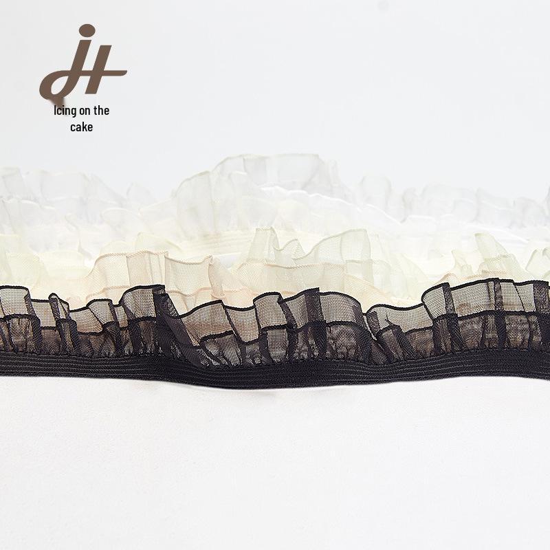 Elastic Mesh Lace Trim for DIY Decoration - Ruffle Edge Pleated Design