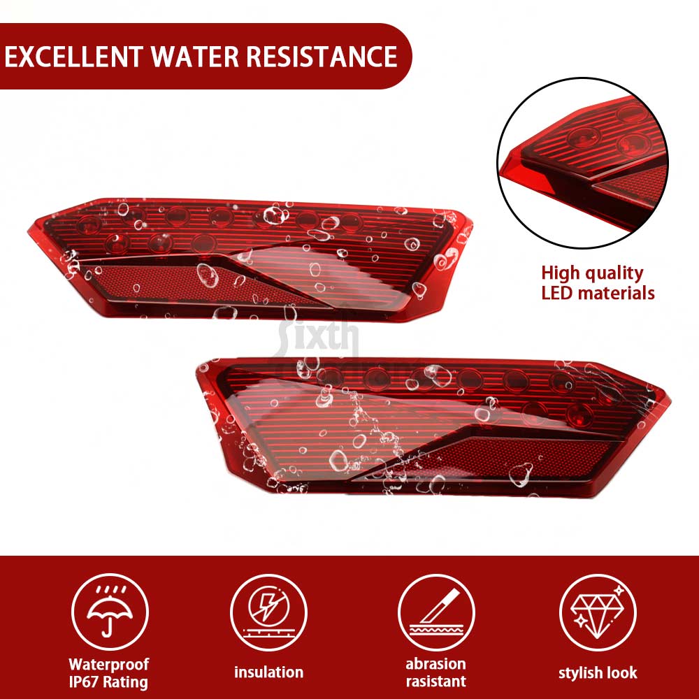 ATV Rear Brake Stop Lamp LED Tail Light Left & Right ABS Red Fit For RZR XP 4 1000 EPS High Lifter Edition 2017 Car Accessories