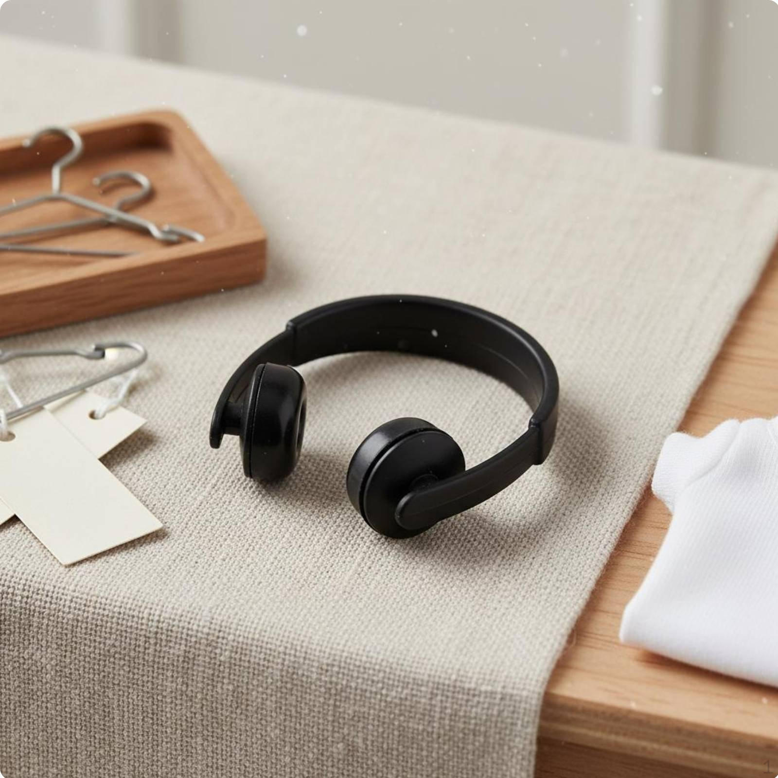 Miniature Doll Headphones Lightweight Neck Hanging Headset Modern BJD Headphone Prop for
