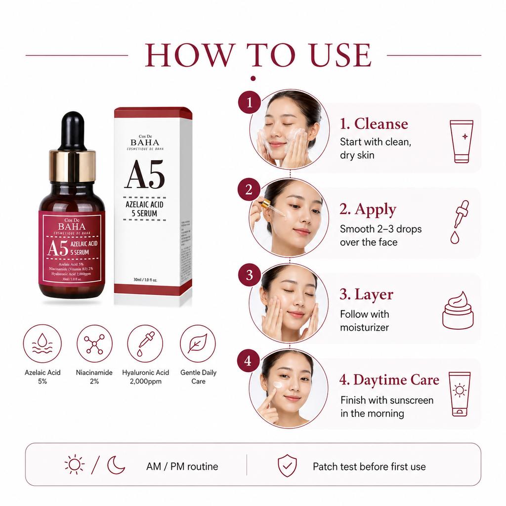 COS DE BAHA A5 Azelaic Acid 5 Serum 30ml