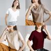 Silk Cotton T Shirt For Women With V Neck And Slim Fit For Casual Wear